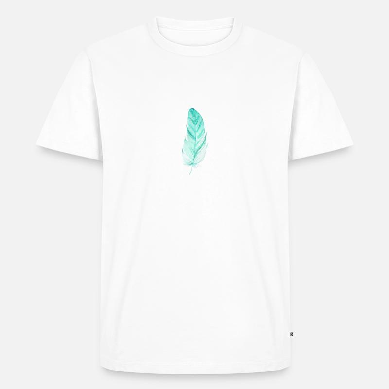 Feder - Männer Premium Bio T-Shirt - Weiß