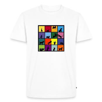 dog, cat, duck, hare 2 - Men's Premium Organic T-Shirt - white - Front - Nico (187cm)