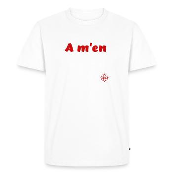 A m'en donné - T-shirt Premium bio Homme - blanc - Devant - Nico (187cm)
