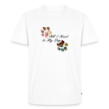 Empreintes de pattes pattes pattes chien chien - T-shirt Premium bio Homme - blanc - Devant - Nico (187cm)
