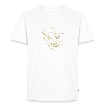 Motifs illustrés avec du bœuf - T-shirt Premium bio Homme - blanc - Devant - Nico (187cm)