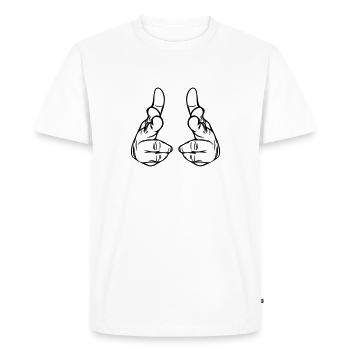 Hand Pistol - Finger Gun Vector - Men's Premium Organic T-Shirt - white - Front - Nico (187cm)