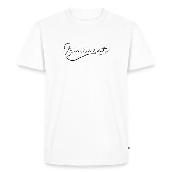 Femme féministe cadeau de féminisme - T-shirt Premium bio Homme - blanc - Devant - Nico (187cm)