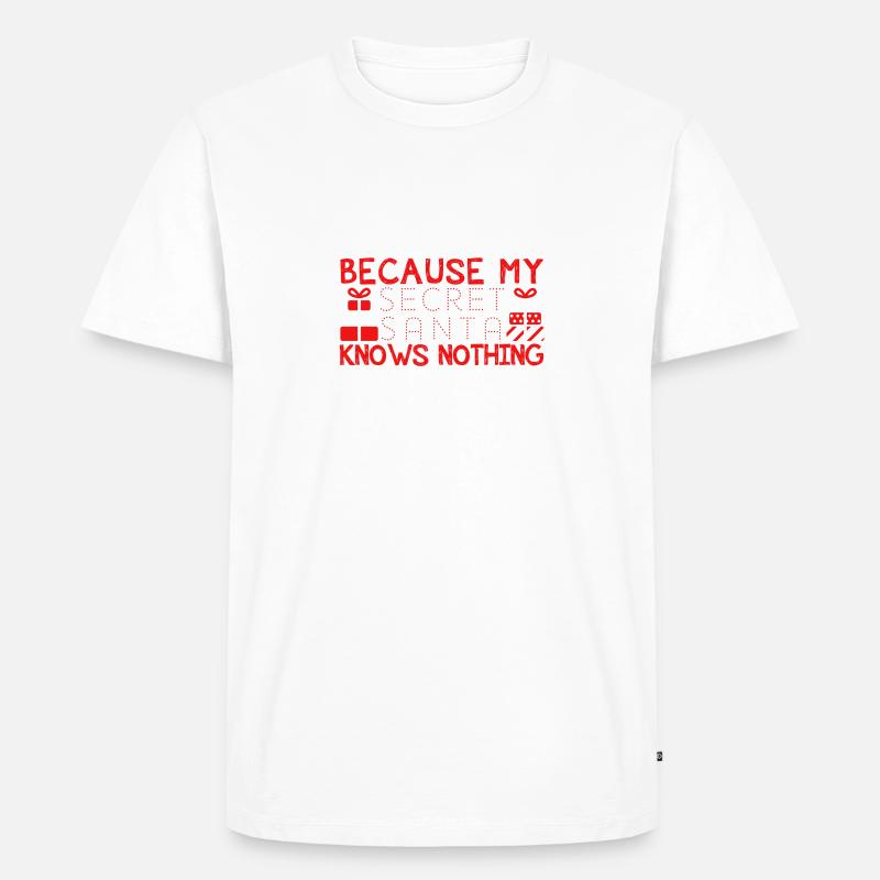 Geheime Santa - Männer Premium Bio T-Shirt - Weiß