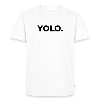 Yolo - risk - Men's Premium Organic T-Shirt - white - Front - Nico (187cm)