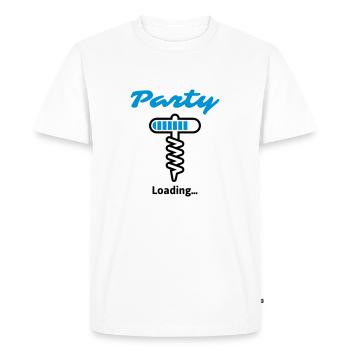 Party Loading ... - Men's Premium Organic T-Shirt - white - Front - Nico (187cm)