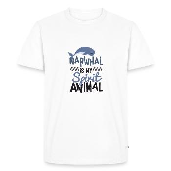 Le narval est mon animal T-shirt mignon d'animal - T-shirt Premium bio Homme - blanc - Devant - Nico (187cm)