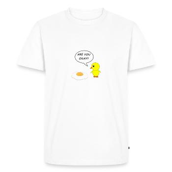 Êtes-vous d'accord Chemise drôle avec poussin et oeuf au plat - T-shirt Premium bio Homme - blanc - Devant - Nico (187cm)