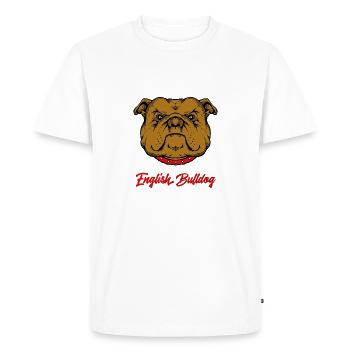 Bulldog anglais - T-shirt Premium bio Homme - blanc - Devant - Nico (187cm)