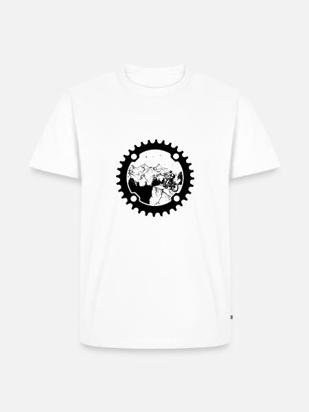 Biker in sprocket (light background) - Men's Premium Organic T-Shirt - white