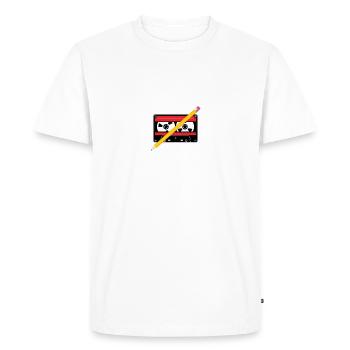 Cassettes et crayon! - T-shirt Premium bio Homme - blanc - Devant - Nico (187cm)