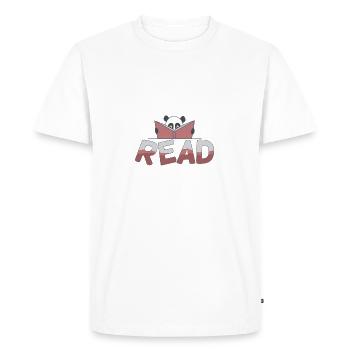 Panda bear à la lecture à l'école - T-shirt Premium bio Homme - blanc - Devant - Nico (187cm)