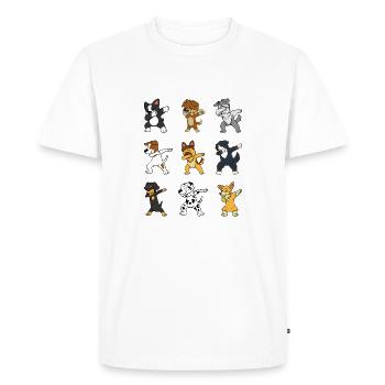 Dabbing Dab Shepherd Dalmatian Dachshund Corgi - Men's Premium Organic T-Shirt - white - Front - Nico (187cm)