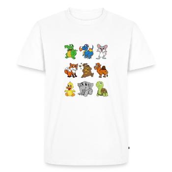 Crocodile Dragon Mouse Camel Fox Bear Duck Elephant - Men's Premium Organic T-Shirt - white - Front - Nico (187cm)