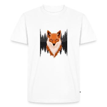 The fox from the forest - Men's Premium Organic T-Shirt - white - Front - Nico (187cm)