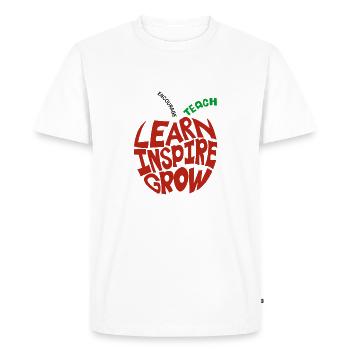 Learn Inspire Grow Encourage Teach - Men's Premium Organic T-Shirt - white - Front - Nico (187cm)