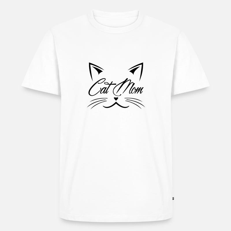 Cat Mom Katzenmutter - Männer Premium Bio T-Shirt - Weiß