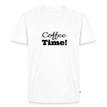 Coffee Coffee time d - Men's Premium Organic T-Shirt - white - Front - Nico (187cm)