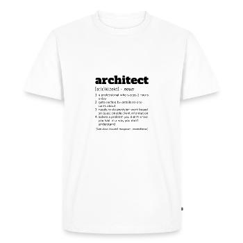 T-shirt de définition d'architecte, architectes drôles - T-shirt Premium bio Homme - blanc - Devant - Nico (187cm)