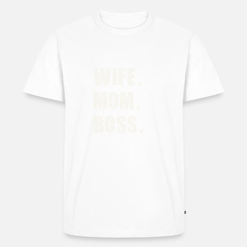 Ehefrau Mutter Chef - Männer Premium Bio T-Shirt - Weiß