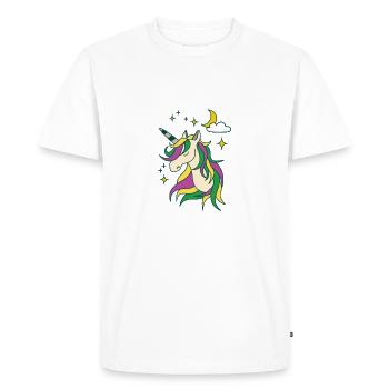 Unicorn with moon and stars - Men's Premium Organic T-Shirt - white - Front - Nico (187cm)