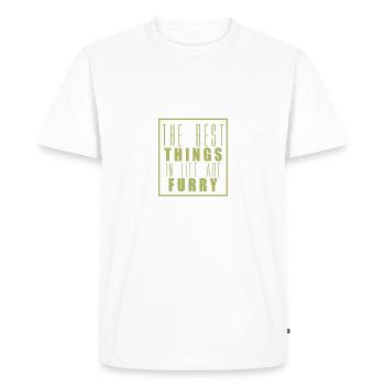 Vie furry - T-shirt Premium bio Homme - blanc - Devant - Nico (187cm)
