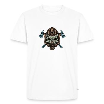 Crâne de pompier - T-shirt Premium bio Homme - blanc - Devant - Nico (187cm)