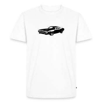 Plymouth Satellite 1972 voitures classiques américaines - T-shirt Premium bio Homme - blanc - Devant - Nico (187cm)