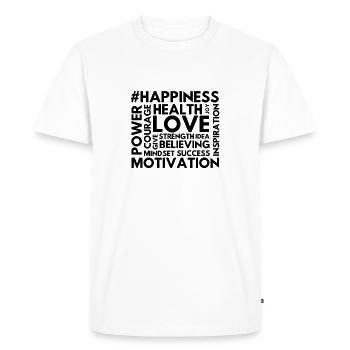 #happiness - T-shirt Premium bio Homme - blanc - Devant - Nico (187cm)