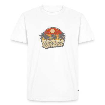 Ohana Hawaii Island Aloha Palms retro - Men's Premium Organic T-Shirt - white - Front - Nico (187cm)