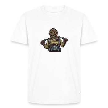 Astronaute Skeleton Motocycliste - T-shirt Premium bio Homme - blanc - Devant - Nico (187cm)