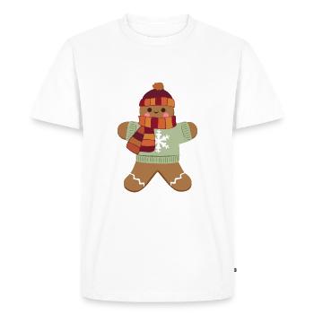 Homme en pain d’épices - T-shirt Premium bio Homme - blanc - Devant - Nico (187cm)