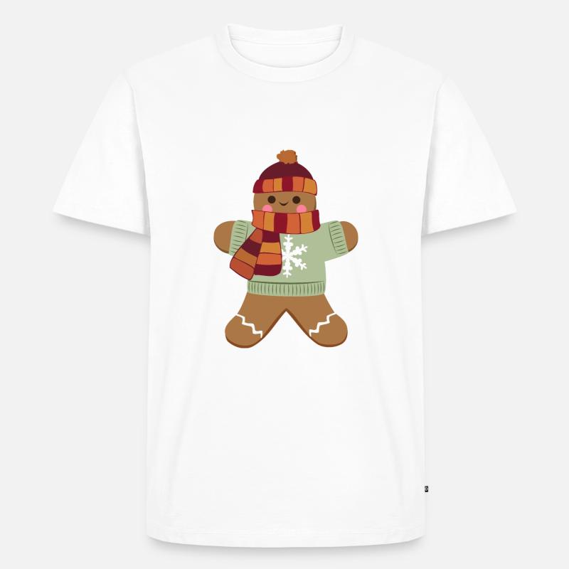 Lebkuchenmann - Männer Premium Bio T-Shirt - Weiß
