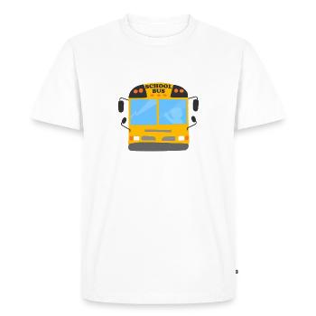 Costume d’autobus scolaire Cool Véhicule de rentrée scolaire - T-shirt Premium bio Homme - blanc - Devant - Nico (187cm)
