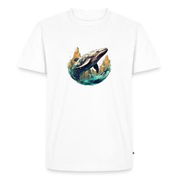 Baleine - élégant, moderne, abstrait - art de baleine - T-shirt Premium bio Homme - blanc - Devant - Nico (187cm)