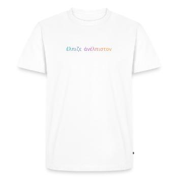 Héraclite : l’espoir de ce qui semble sans espoir - T-shirt Premium bio Homme - blanc - Devant - Nico (187cm)
