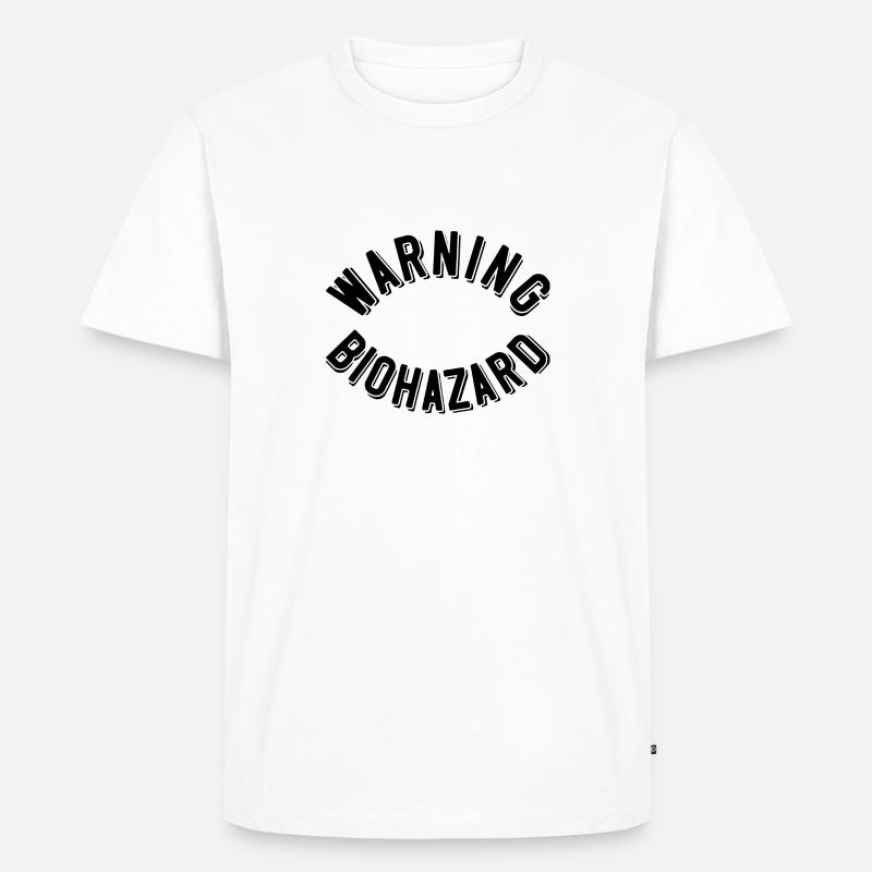 Warning Biohazard - Männer Premium Bio T-Shirt - Weiß