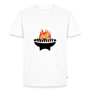 Mon grill Mes règles Dire Chemise BBQ Grill - T-shirt Premium bio Homme - blanc - Devant - Nico (187cm)