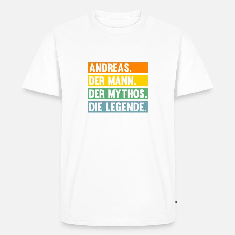 Andreas - Männer Premium Bio T-Shirt - Weiß