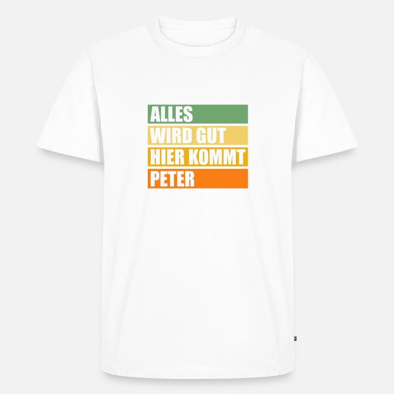 Peter - Männer Premium Bio T-Shirt - Weiß