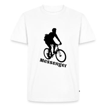 messager - T-shirt Premium bio Homme - blanc - Devant - Nico (187cm)