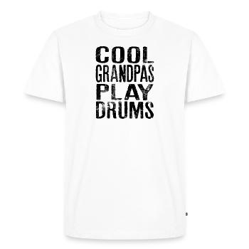 Cool Grandpas Play Drums Funny Gift For Drummer - Men's Premium Organic T-Shirt - white - Front - Nico (187cm)