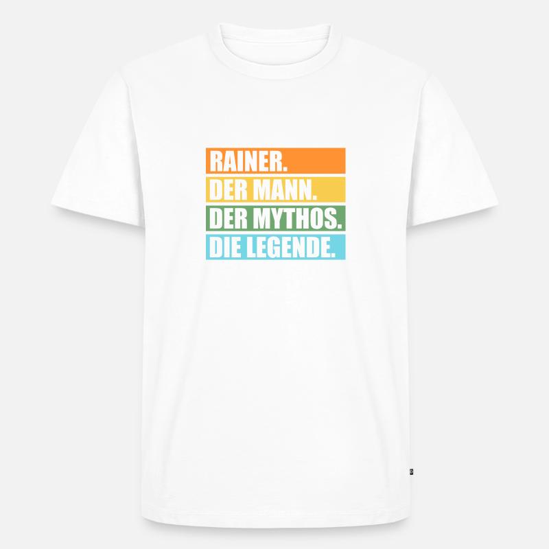 Rainer - Männer Premium Bio T-Shirt - Weiß