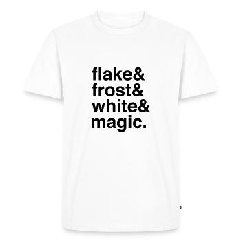 Flocons de neige et merveille hivernale blanche givrée - T-shirt Premium bio Homme - blanc - Devant - Nico (187cm)