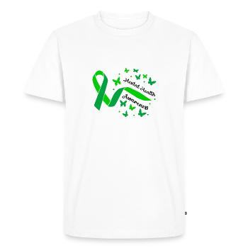 Mental Health Awareness - Men's Premium Organic T-Shirt - white - Front - Nico (187cm)