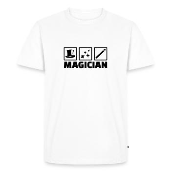 Magician - Men's Premium Organic T-Shirt - white - Front - Nico (187cm)