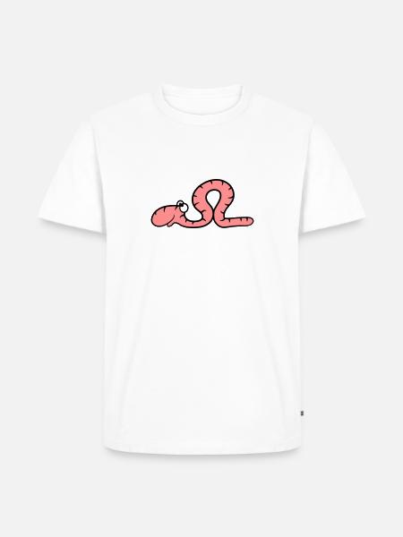 divertidos cómics gusano - Camiseta prémium ecológica para hombre - blanco