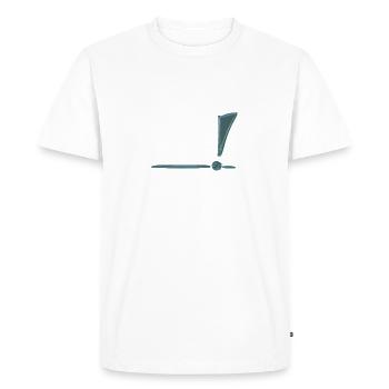 exclamation mark - Men's Premium Organic T-Shirt - white - Front - Nico (187cm)