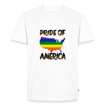 pride america queer gay lesbienne love bi trans - T-shirt Premium bio Homme - blanc - Devant - Nico (187cm)