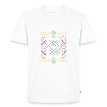 E - Men's Premium Organic T-Shirt - white - Front - Nico (187cm)